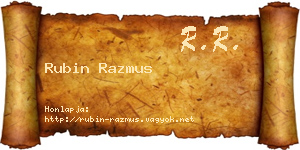 Rubin Razmus névjegykártya